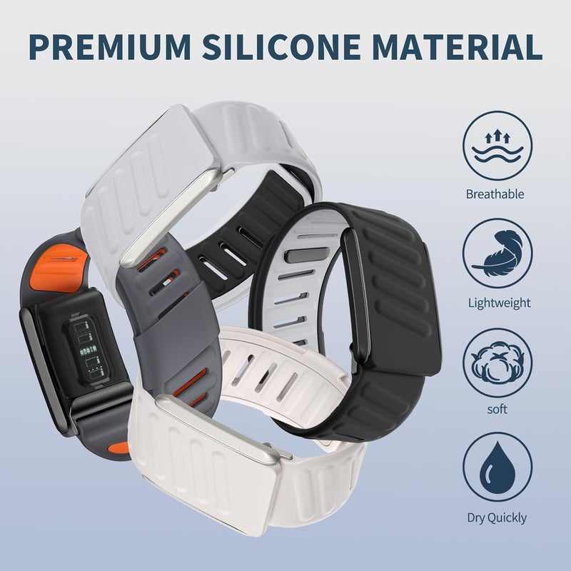 Dado سوار سيليكون مريح وقوي متوافق مع سوار WHOOP 4.0، حزام حلقة رياضية ناعمة للرجال والنساء، مع موصل على شكل U - Image 5